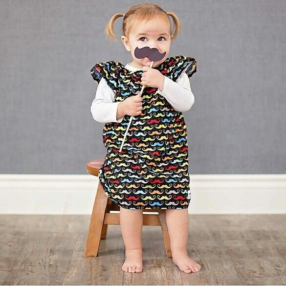 Sewfunky Pixie Dress Mustachio