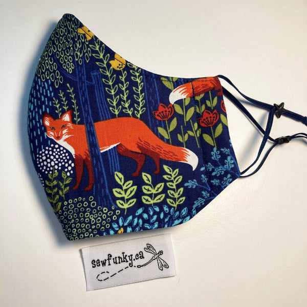 Triple Layer Fitted Cloth Face Masks for Adults 100% cotton