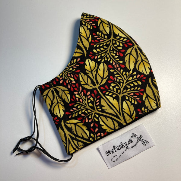 Triple Layer Fitted Cloth Face Masks for Adults 100% cotton