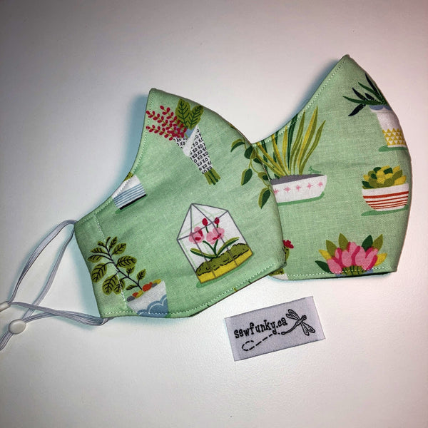 Triple Layer Fitted Cloth Face Masks for Adults 100% cotton