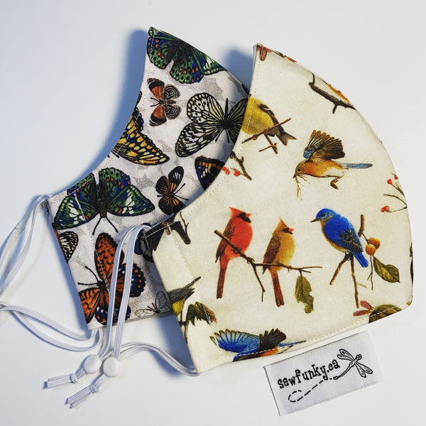 Triple Layer Fitted Cloth Face Masks for Adults 100% cotton