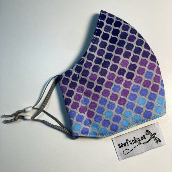 Triple Layer Fitted Cloth Face Masks for Adults 100% cotton