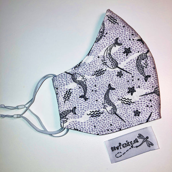 Triple Layer Fitted Cloth Face Masks for Adults 100% cotton