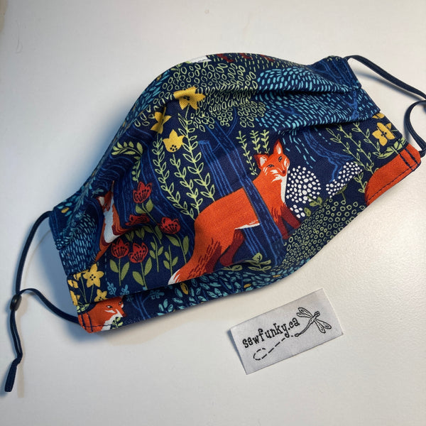 Triple Layer Pleated Cloth Face Masks for Adults 100% cotton