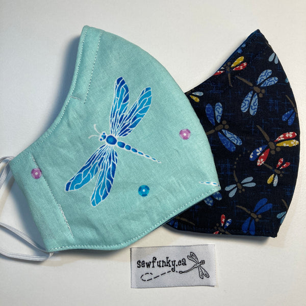 Triple Layer Fitted Cloth Face Masks for Adults 100% cotton