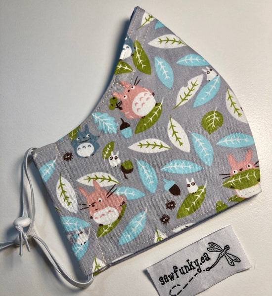 Triple Layer Fitted Cloth Face Masks for Adults 100% cotton