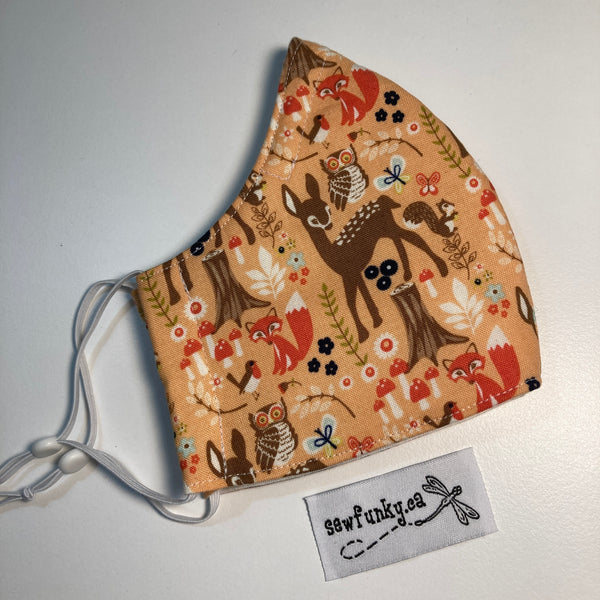 Triple Layer Fitted Cloth Face Masks for Adults 100% cotton