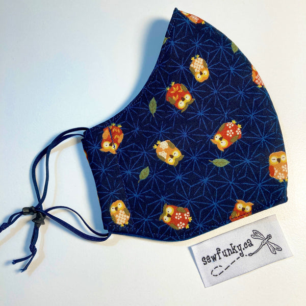 Triple Layer Fitted Cloth Face Masks for Adults 100% cotton