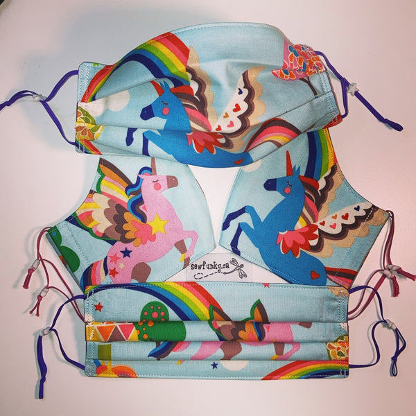 Three Layer Cloth Face Masks for Children 5-12 years 100% cotton