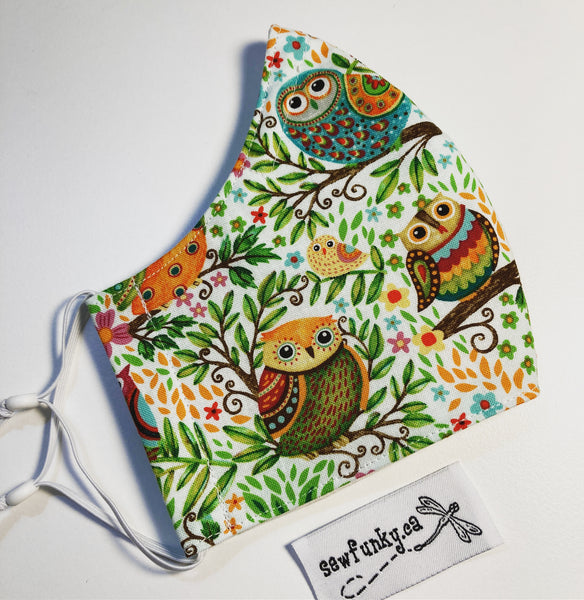 Triple Layer Fitted Cloth Face Masks for Adults 100% cotton