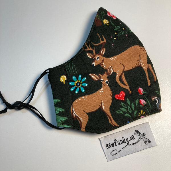 Triple Layer Fitted Cloth Face Masks for Adults 100% cotton