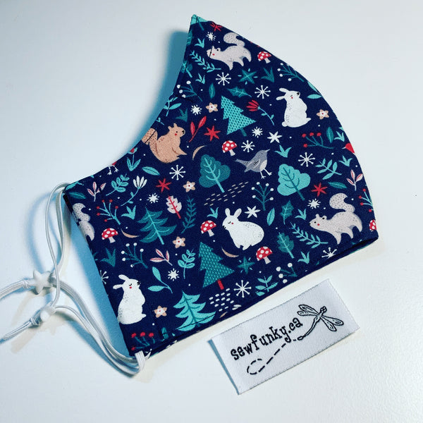 Triple Layer Fitted Cloth Face Masks for Adults 100% cotton