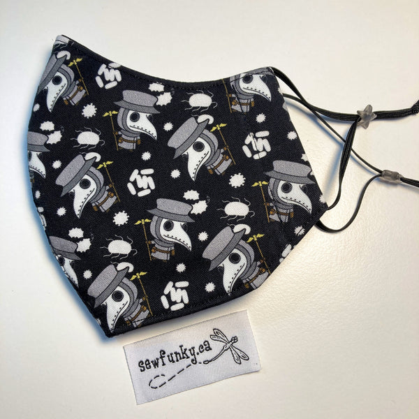 Triple Layer Fitted Cloth Face Masks for Adults 100% cotton