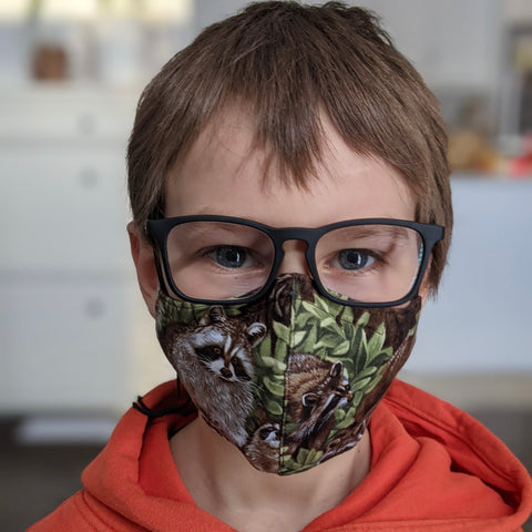 Three Layer Cloth Face Masks for Children 5-12 years 100% cotton