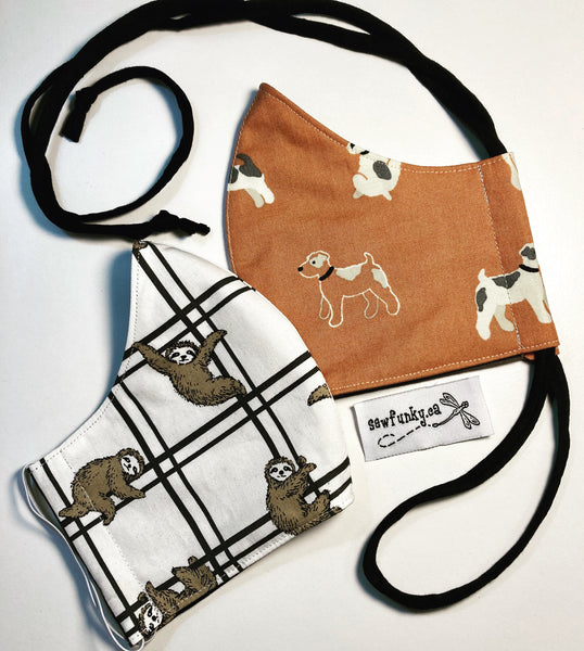 Triple Layer Fitted Cloth Face Masks for Adults 100% cotton