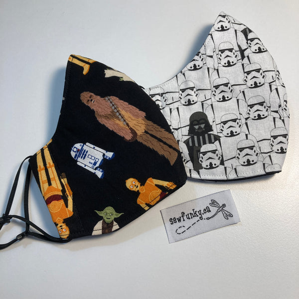 Triple Layer Fitted Cloth Face Masks for Adults 100% cotton