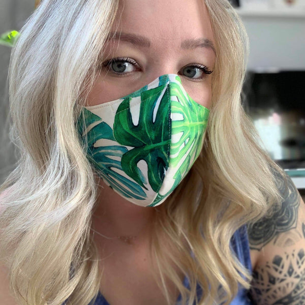 Triple Layer Fitted Cloth Face Masks for Adults 100% cotton