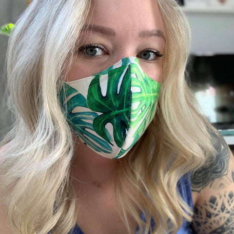 Triple Layer Fitted Cloth Face Masks for Adults 100% cotton