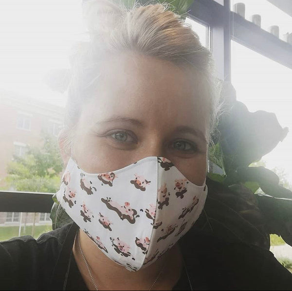 Triple Layer Fitted Cloth Face Masks for Adults 100% cotton