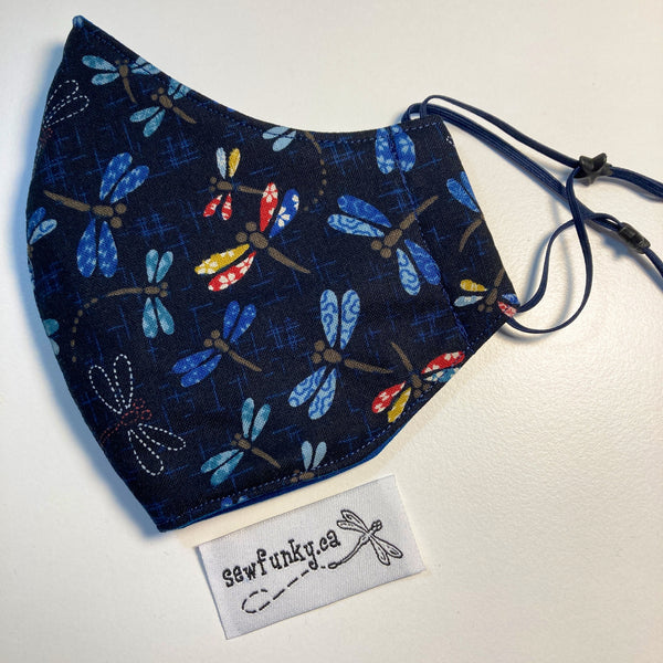 Triple Layer Fitted Cloth Face Masks for Adults 100% cotton