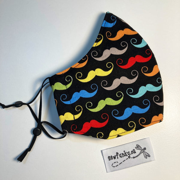 Triple Layer Fitted Cloth Face Masks for Adults 100% cotton