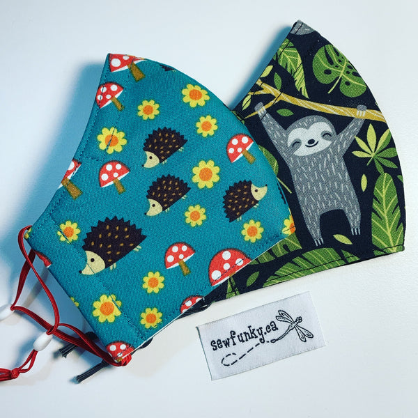 Three Layer Cloth Face Masks for Children 5-12 years 100% cotton