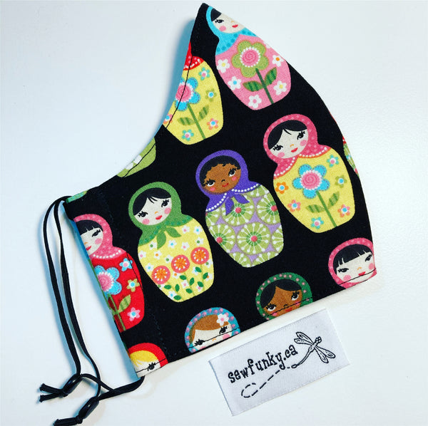 Three Layer Cloth Face Masks for Children 5-12 years 100% cotton