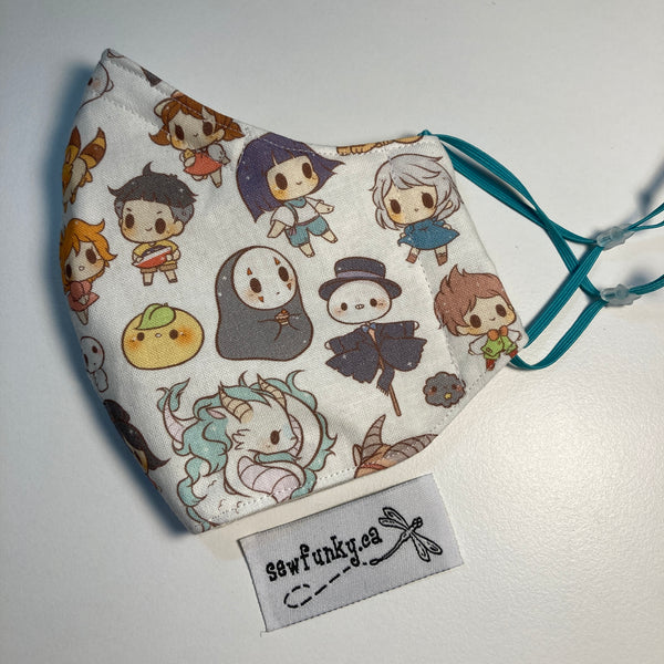 Triple Layer Fitted Cloth Face Masks for Adults 100% cotton