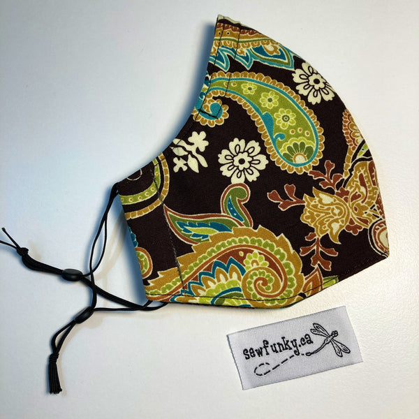 Triple Layer Fitted Cloth Face Masks for Adults 100% cotton