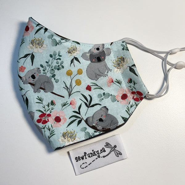 Triple Layer Fitted Cloth Face Masks for Adults 100% cotton