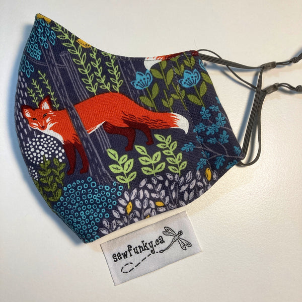 Triple Layer Fitted Cloth Face Masks for Adults 100% cotton