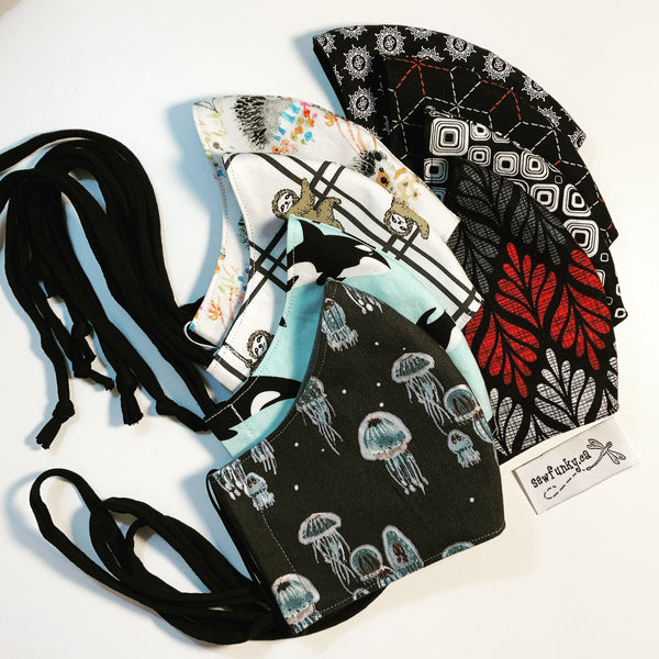 Three Layer Cloth Face Masks for Children 5-12 years 100% cotton