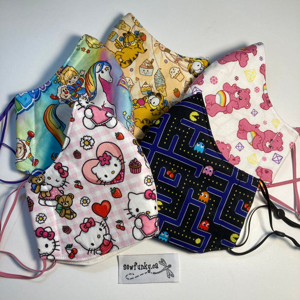 Triple Layer Fitted Cloth Face Masks for Adults 100% cotton