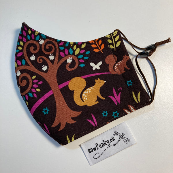 Triple Layer Fitted Cloth Face Masks for Adults 100% cotton