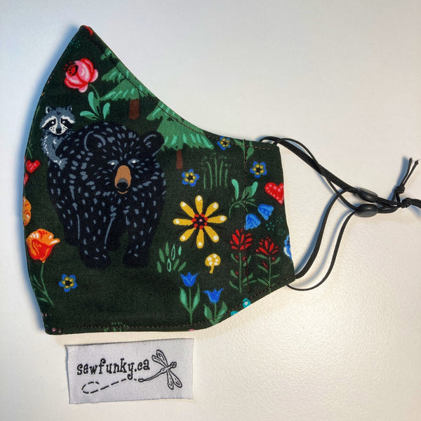 Triple Layer Fitted Cloth Face Masks for Adults 100% cotton