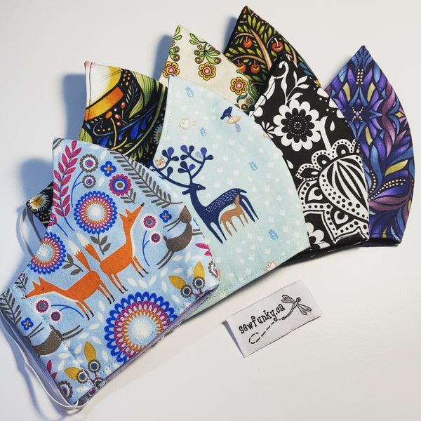 Three Layer Cloth Face Masks for Children 5-12 years 100% cotton