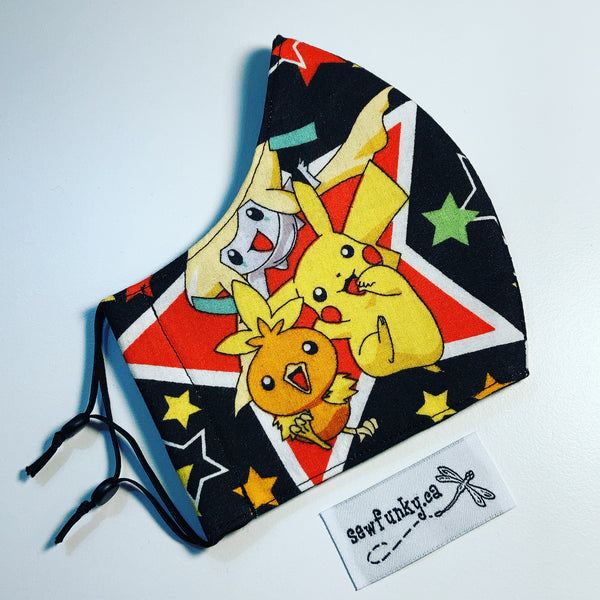 Triple Layer Fitted Cloth Face Masks for Adults 100% cotton