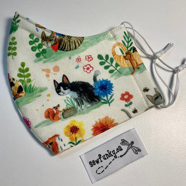 Triple Layer Fitted Cloth Face Masks for Adults 100% cotton