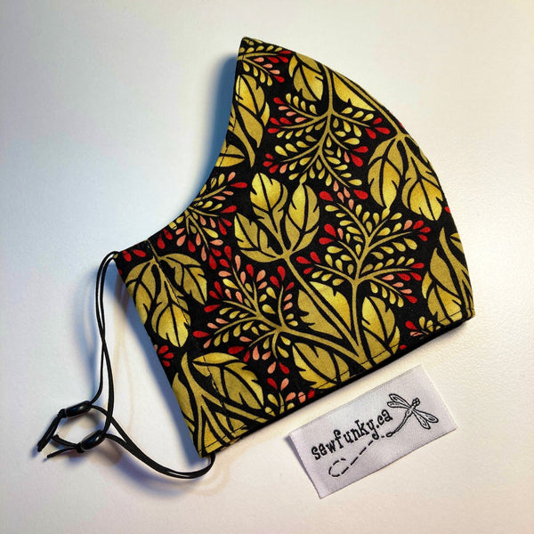 Triple Layer Fitted Cloth Face Masks for Adults 100% cotton