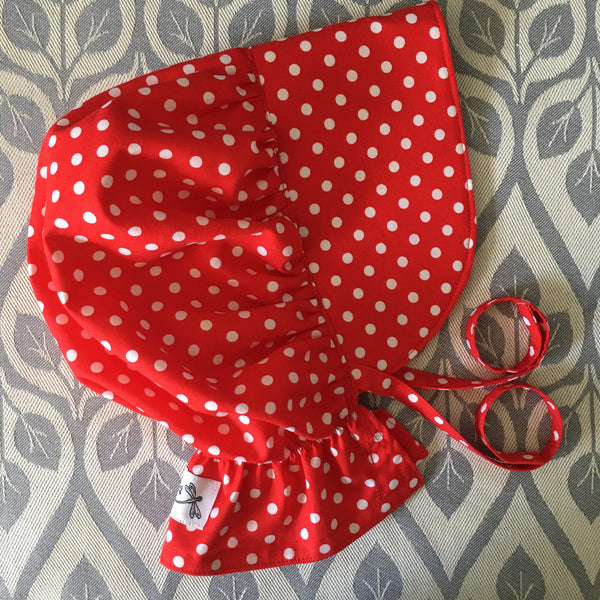 Sewfunky Sun Bonnet - Red Polka Dots