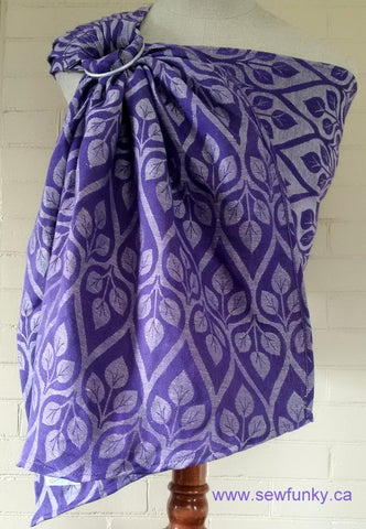 Sewfunky Woven Ring Sling Violet leaves