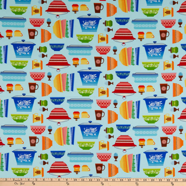 Sewfunky Sun Bonnet - Retro Kitchen on Blue