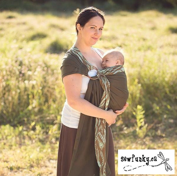 Sewfunky Designer Baby Sling Nest on Olive #SF002