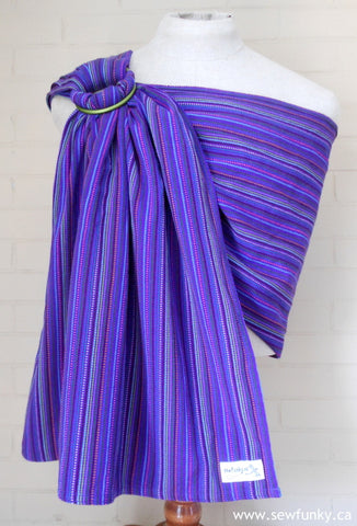 Sewfunky Woven Ring Sling Purple Stripes